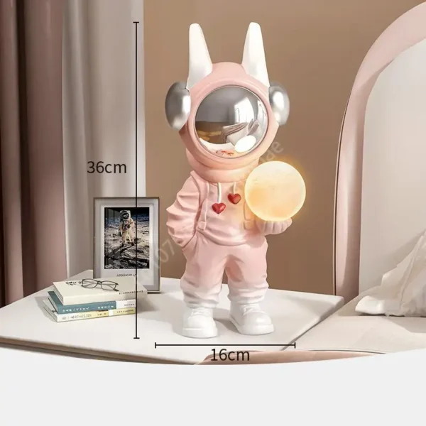 Figura astronauta con luna luminosa - Imagen 5