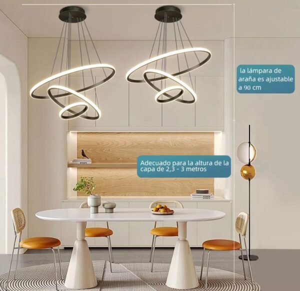 Lámpara Led Colgante Iluminación Moderna ajustable - Imagen 2
