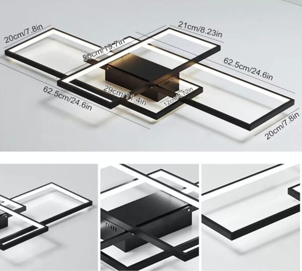 Lámpara led minimalista de techo cuadros - Imagen 2