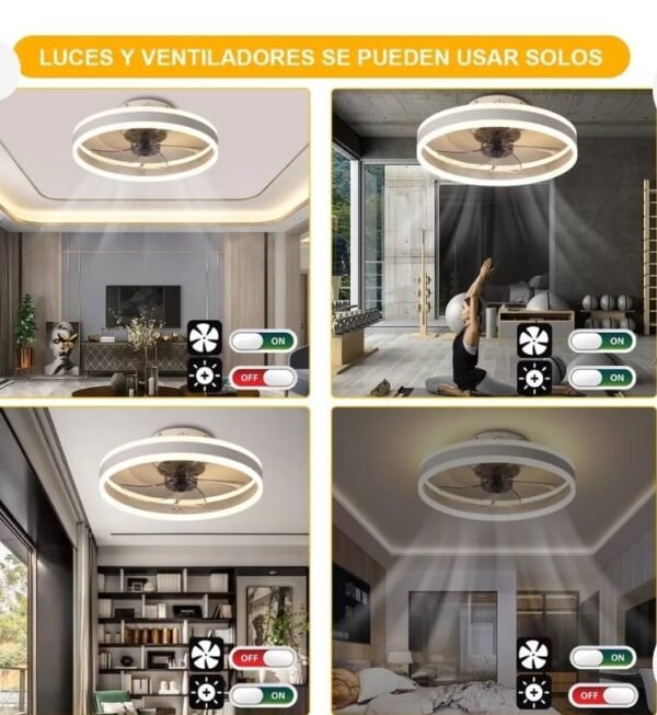 Ventilador moderno LED mediano