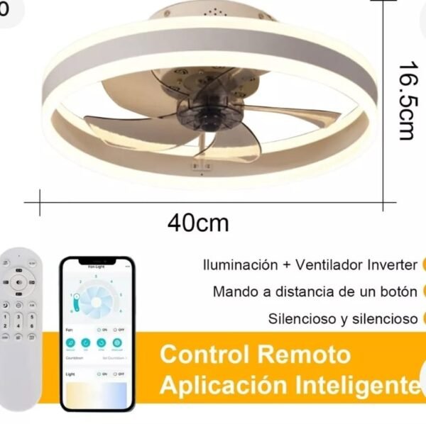 Ventilador moderno LED mediano - Imagen 2
